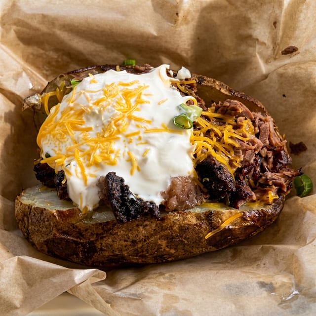 Loaded Potato with Meat.